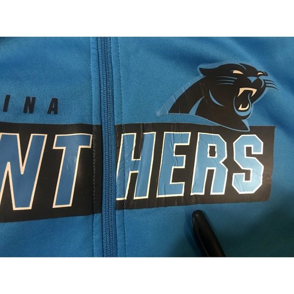 NFL Football Carolina Panthers Full Zip Jacket Medium Blue Majestic ThermaBase - Picture 5 of 9